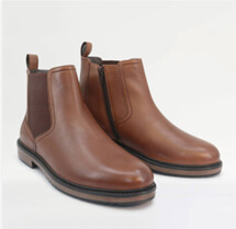 Pegasus Leather Wide Fit Chelsea Boot with Side Zip - MJ012